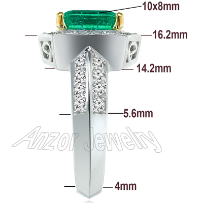 Platinum Emerald Diamond Ring
