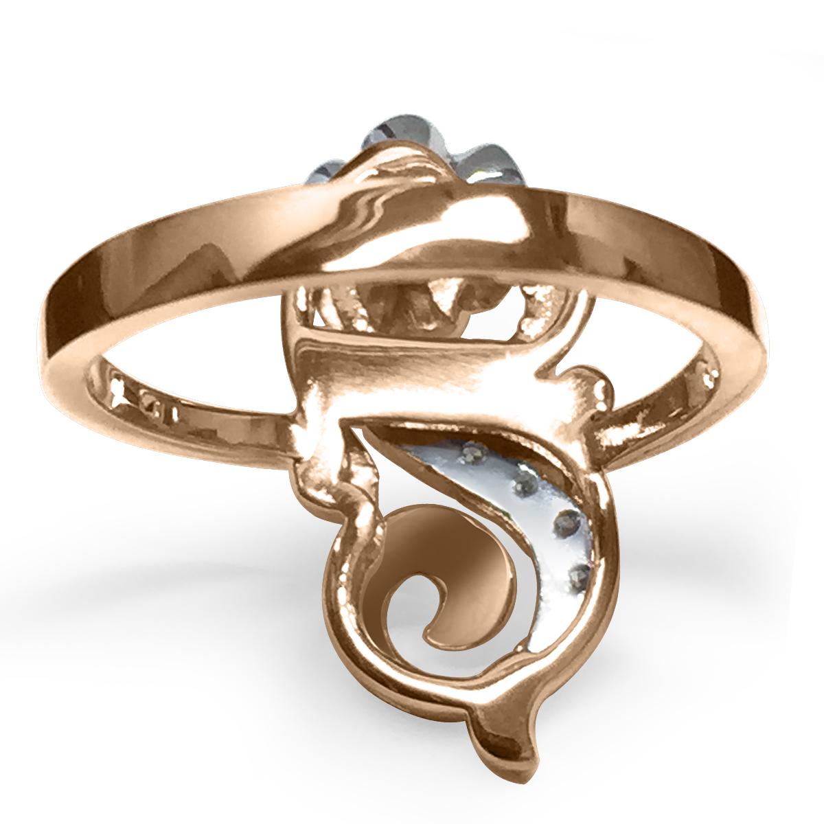 Russian Style decorative Diamond Ring 14K GOLD