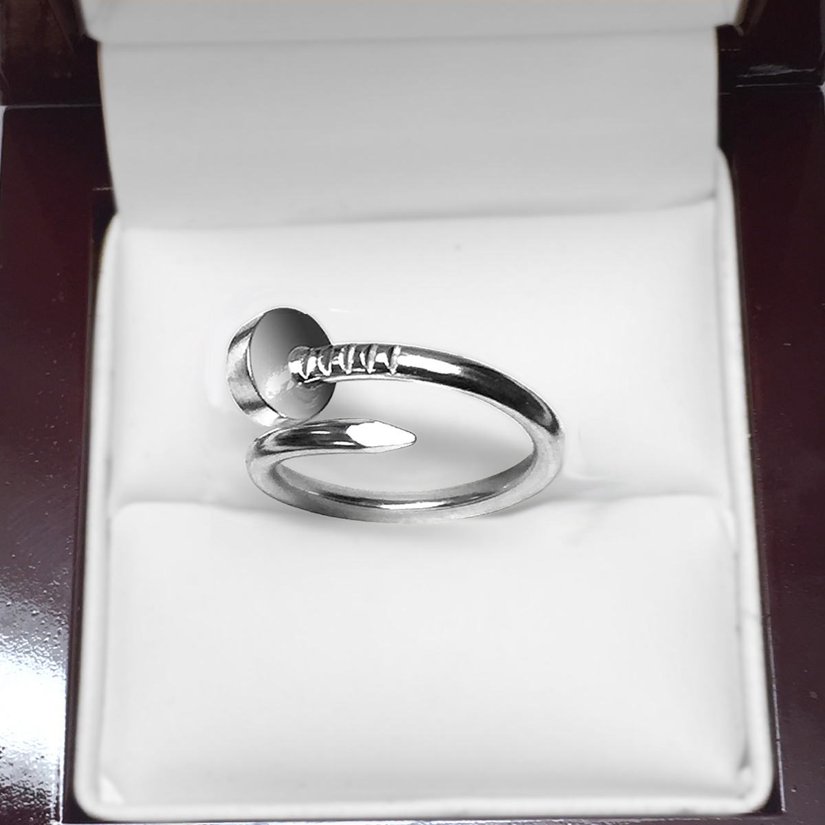 Platinum Swirl Nail Ring 2.30 mm width
