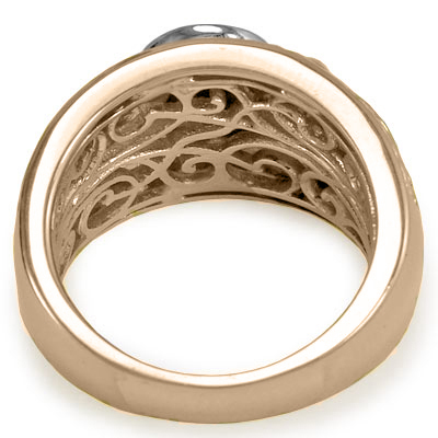Men's Ring Sapphire and Diamonds in 14k