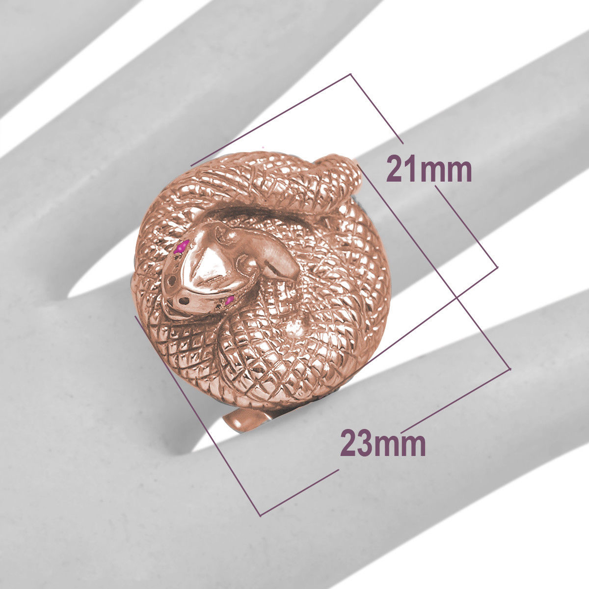 14k Twisted Serpent Ruby Men's Ring