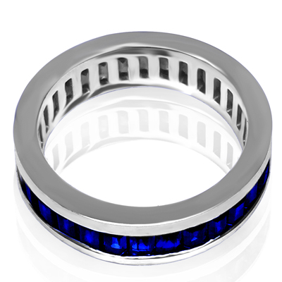 18k White Gold Channel set Blue Sapphire Eternity