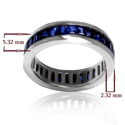 18k White Gold Channel set Blue Sapphire Eternity