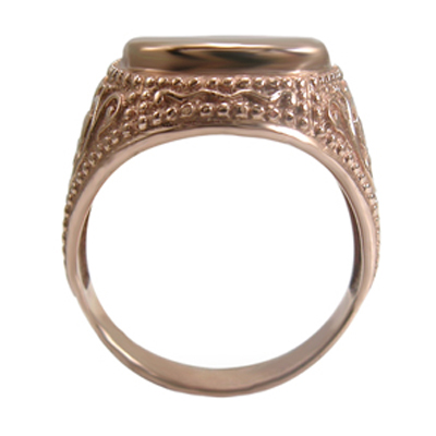 Men's 14k Rose Gold Signet Engravable Ring