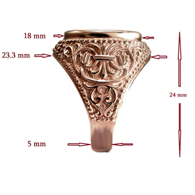 Men's 14k Rose Gold Signet Engravable Ring