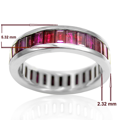 950 Platinum Channel set Ruby  Eternity