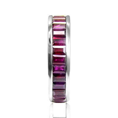 950 Platinum Channel set Ruby  Eternity