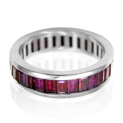 950 Platinum Channel set Ruby  Eternity