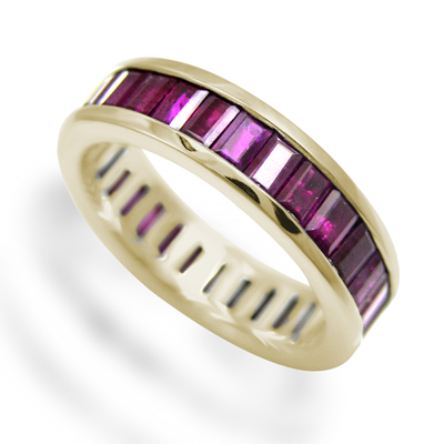 14k Yellow Gold Channel set Ruby  Eternity