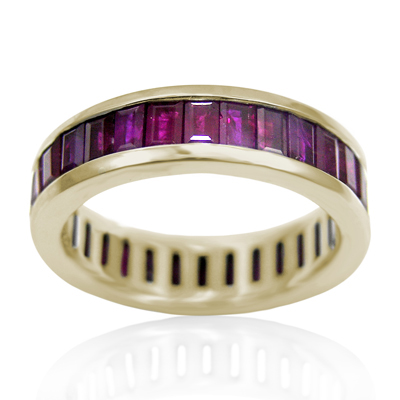 14k Yellow Gold Channel set Ruby  Eternity