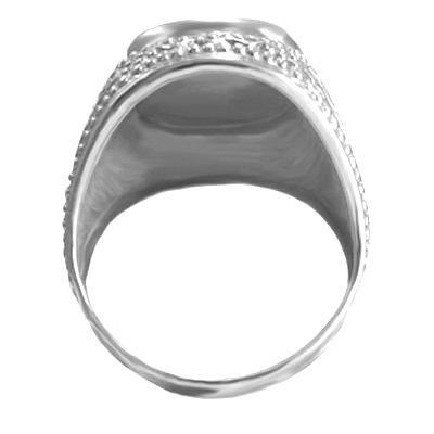 Men's 14k White Gold Signet Engravable Ring