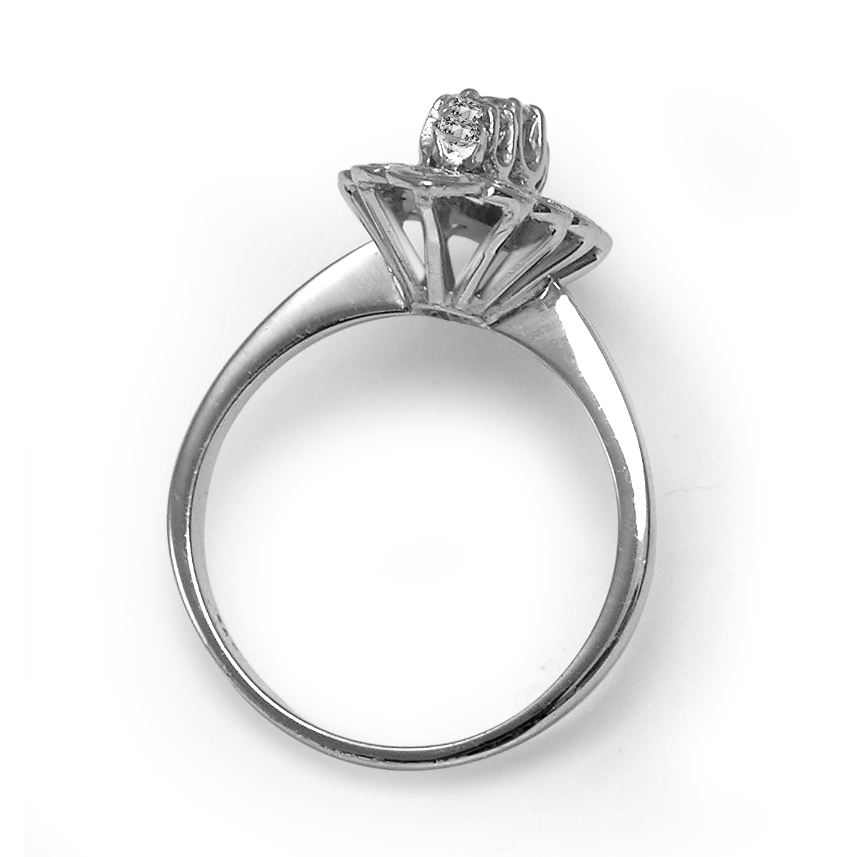 14K White Gold Diamond Russian style Ring