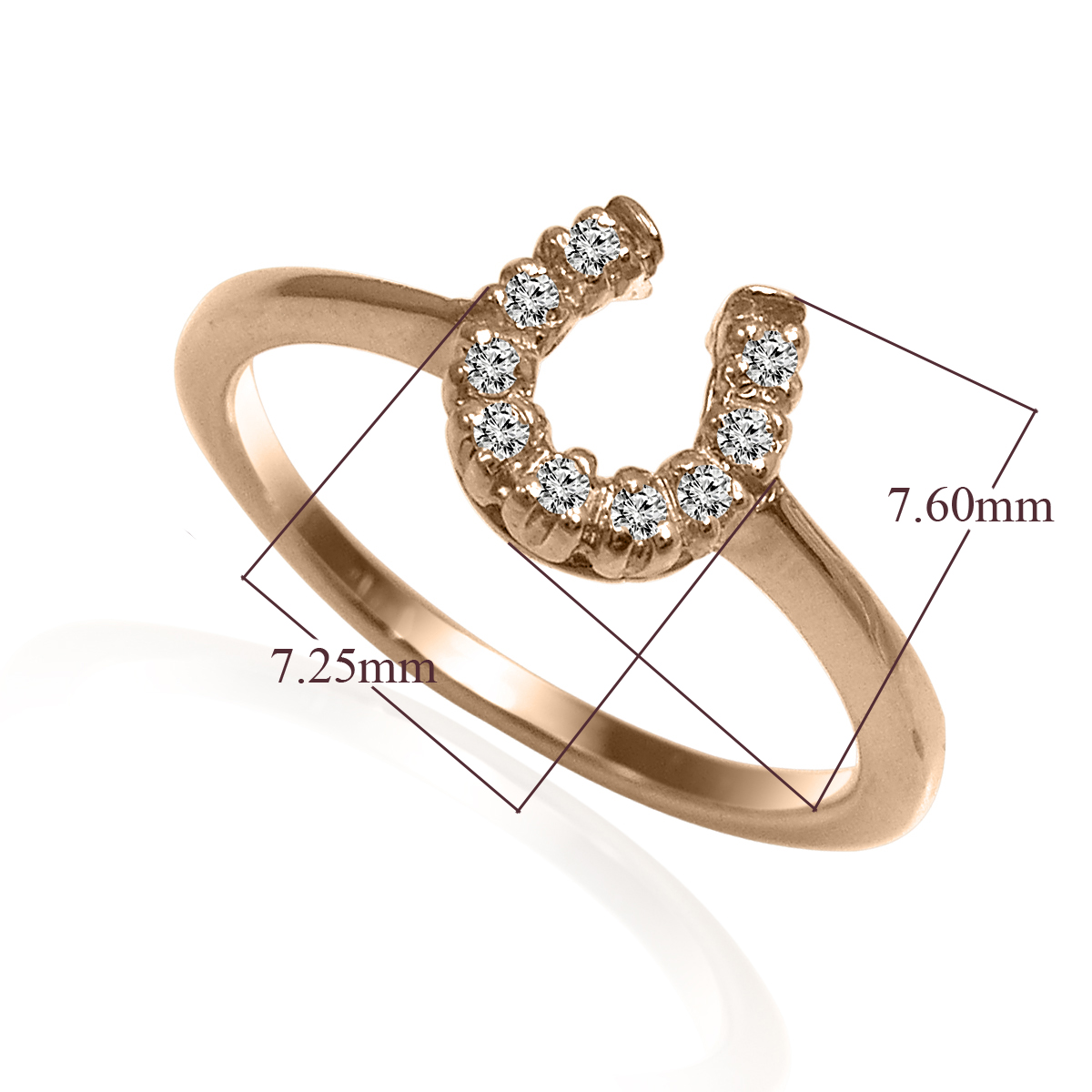 14k Gold diamond Horseshoe Ring