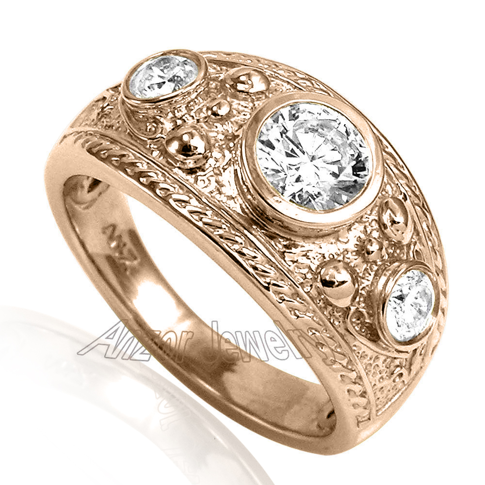 Etruscan Byzantine Style Men's Diamond ring 18K