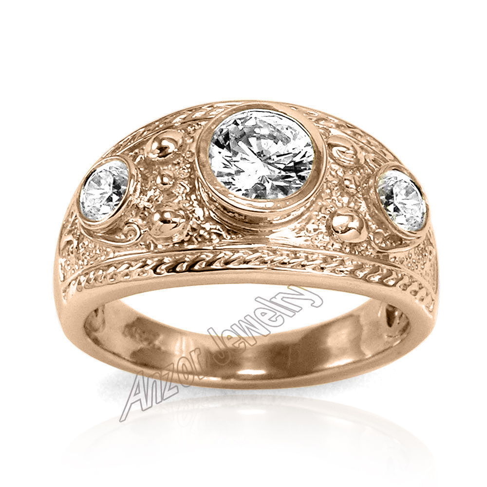 Etruscan Byzantine Style Men's Diamond ring 18K