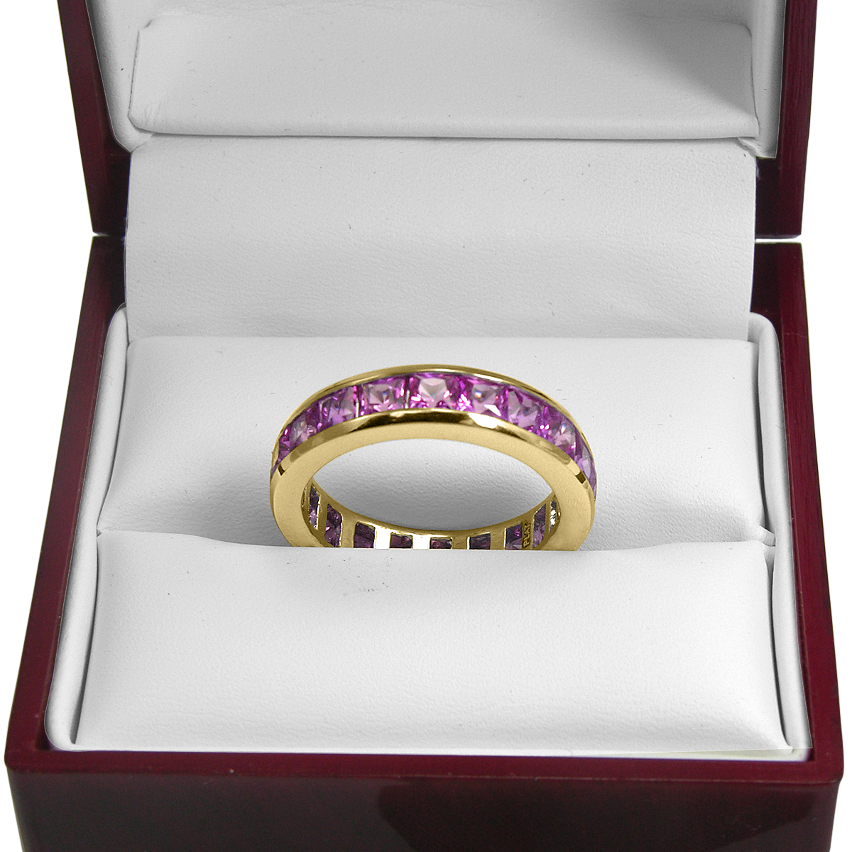 14k Yellow Gold Channel set Pink Sapphire Eternity