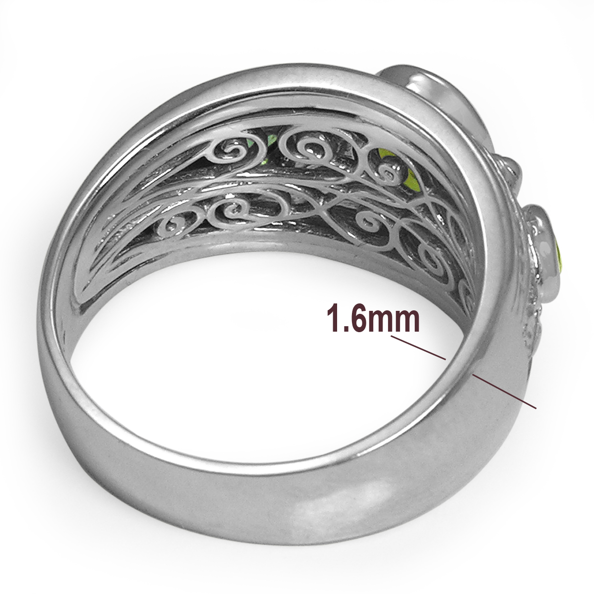 Men's 14k Green Tourmaline Three-Stones Ring