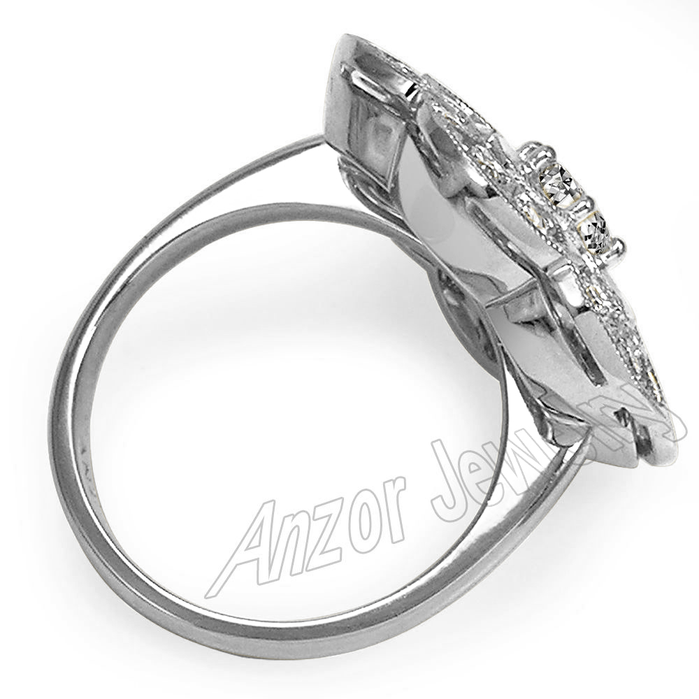 14K White Gold Diamond Russian Style Ring