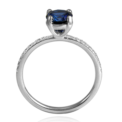 18k Gold Sapphire Diamond Ring