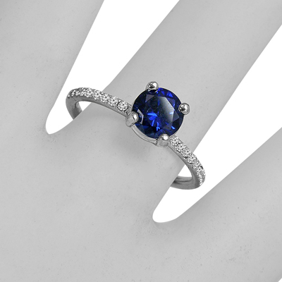 18k Gold Sapphire Diamond Ring