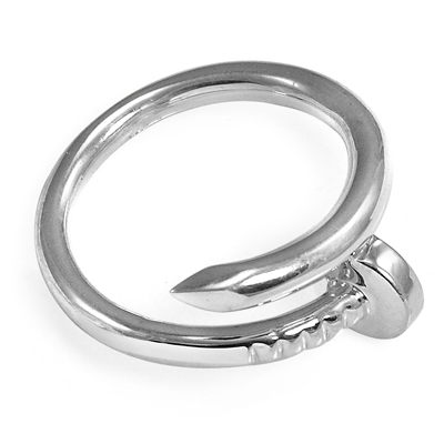 14k white Gold Swirl Nail Ring 2.80 mm width