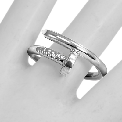 14k white Gold Swirl Nail Ring 2.80 mm width