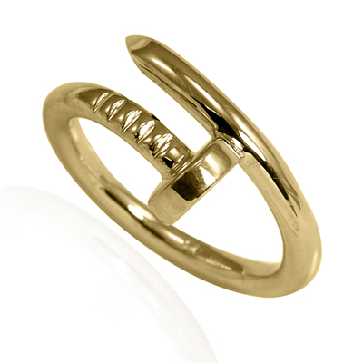 14k Solid Gold Swirl Nail Ring 2.80mm width