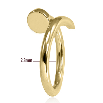 14k Solid Gold Swirl Nail Ring 2.80mm width