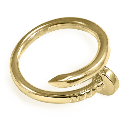 14k Solid Gold Swirl Nail Ring 2.80mm width