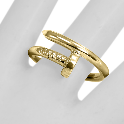 14k Solid Gold Swirl Nail Ring 2.80mm width