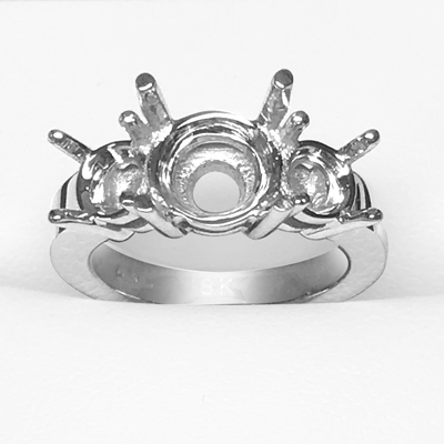14k White Gold Engegament Ring setting Mount