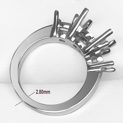 14k White Gold Engegament Ring setting Mount