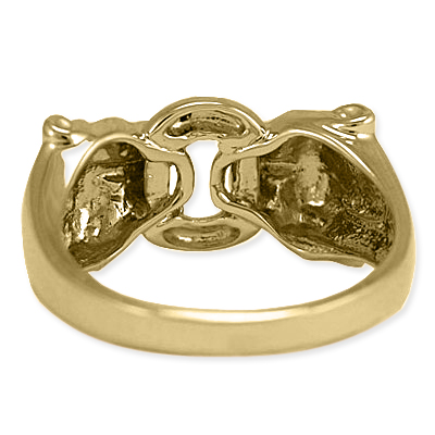 14k Solid Yellow Gold Cat Head Ring