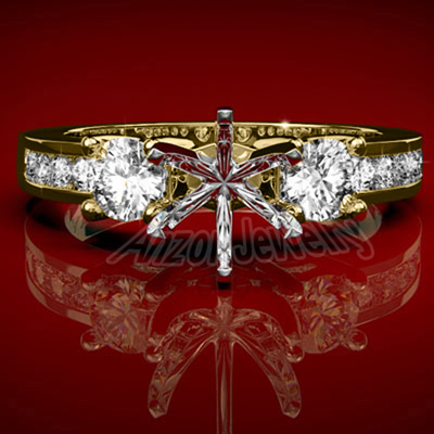 14k Gold Diamond Ring Setting .55ct