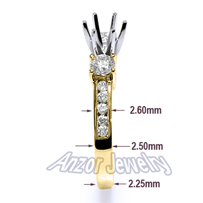 14k Gold Diamond Ring Setting .55ct