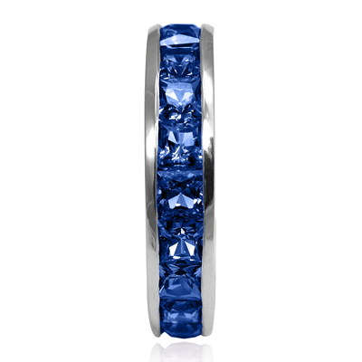 18k White Gold Channel Set Blue Sapphire Eternity