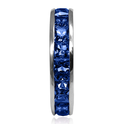 18k White Gold Channel Set Blue Sapphire Eternity