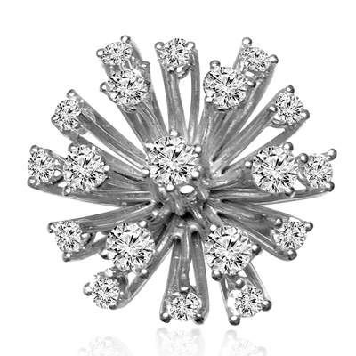 14k White Gold Diamond Russian style Ring