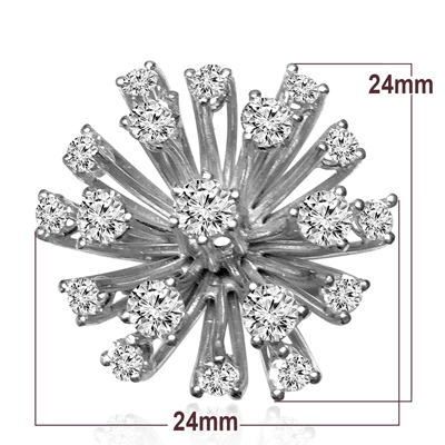 14k White Gold Diamond Russian style Ring