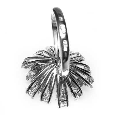 14k White Gold Diamond Russian style Ring