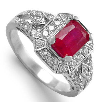 Ruby And Diamond Ring in Platinum