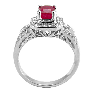 Ruby And Diamond Ring in Platinum