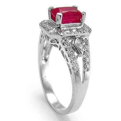 Ruby And Diamond Ring in Platinum