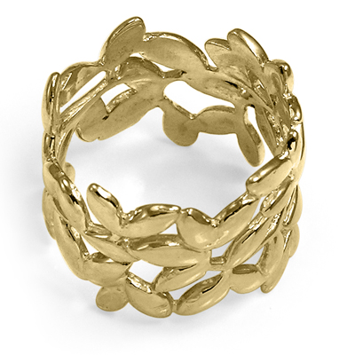14k Gold Leaf Ring