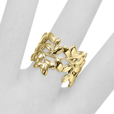 14k Gold Leaf Ring