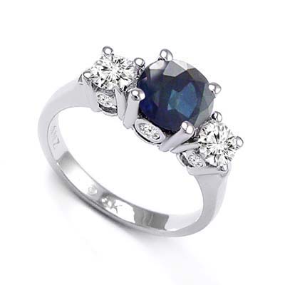 Ceylon Sapphire and Diamond Ring in 14k Gold