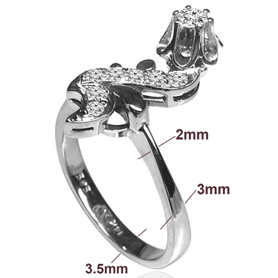 Russian Style flower Diamond Ring in 14k Gold