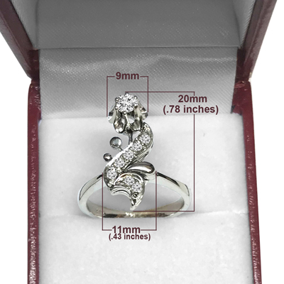 Russian Style flower Diamond Ring in 14k Gold