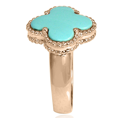 14k Solid Rose Gold Turquoise Ring