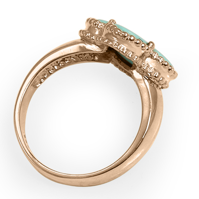 14k Solid Rose Gold Turquoise Ring